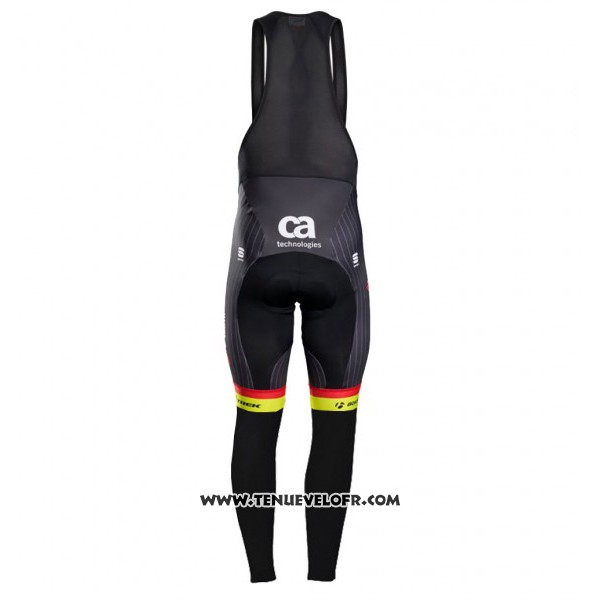 2017 Maillot Ciclismo Trek Segafredo Noir et Jaune Manches Longues et Cuissard